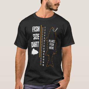 Camiseta Tabla de tamaño de peces Coloque el pez aquí Guía