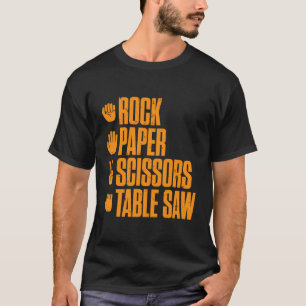 Camiseta Tabla de tijeras de papel de roca Carpintero visto