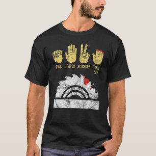 Camiseta Tabla de tijeras de papel de roca con carpente de