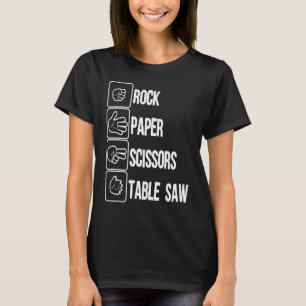 Camiseta Tabla de tijeras de papel de roca con carpintero b