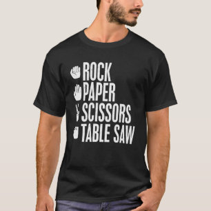 Camiseta Tabla de tijeras de papel de roca con carpintero v