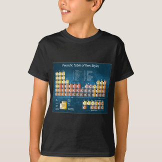 Camiseta Tabla periódica azul de estilos de la cerveza