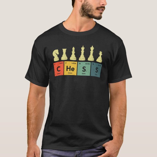 Camiseta Tabla periódica de ajedrez (Anverso)