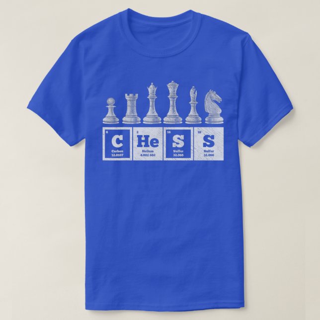 Camiseta Tabla periódica de ajedrez del jugador de ajedrez (Diseño del anverso)
