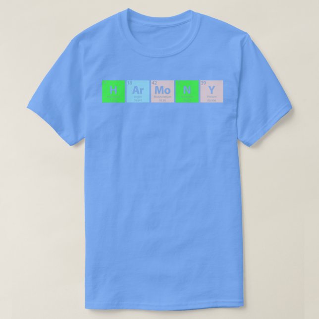 Camiseta Tabla periódica de armonía (Diseño del anverso)