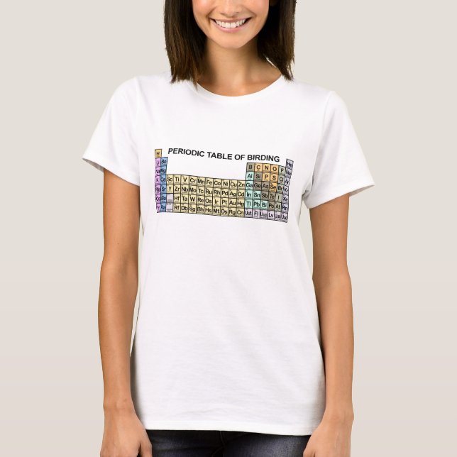 Camiseta Tabla periódica de aves (Anverso)
