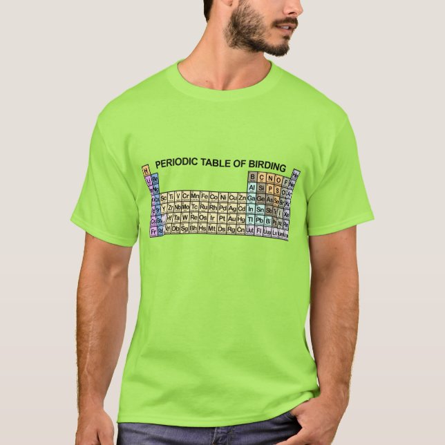 Camiseta Tabla periódica de aves (Anverso)