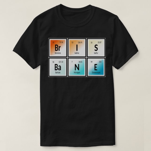 Camiseta Tabla periódica de Brisbane (Diseño del anverso)