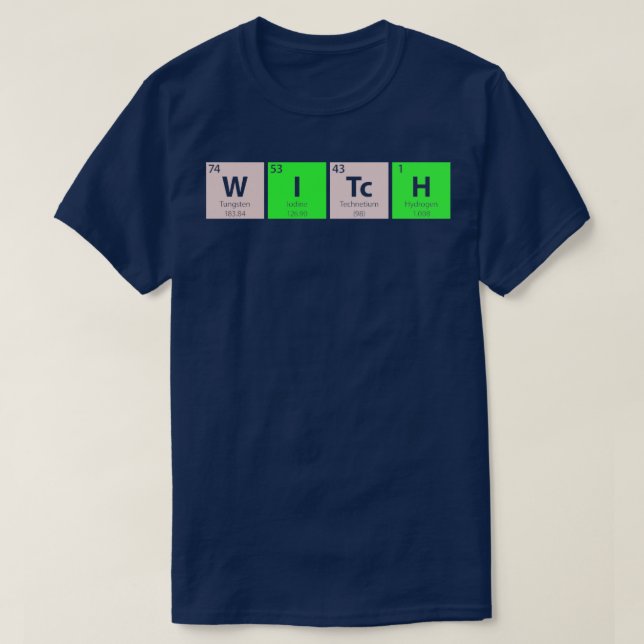 Camiseta Tabla periódica de brujas (Diseño del anverso)