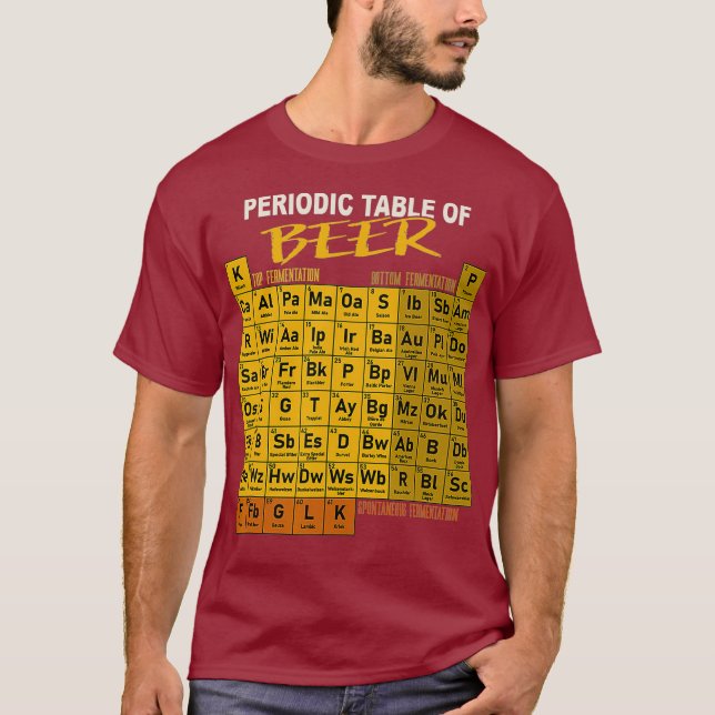 Camiseta Tabla Periódica De Cerveza - Estilo De Cerveza Art (Anverso)
