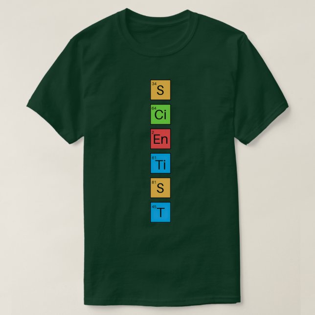 Camiseta Tabla periódica de ciencia (Diseño del anverso)