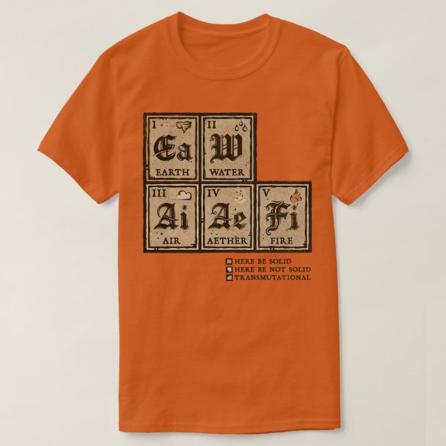 Camiseta Tabla periódica de cosecha (Diseño del anverso)