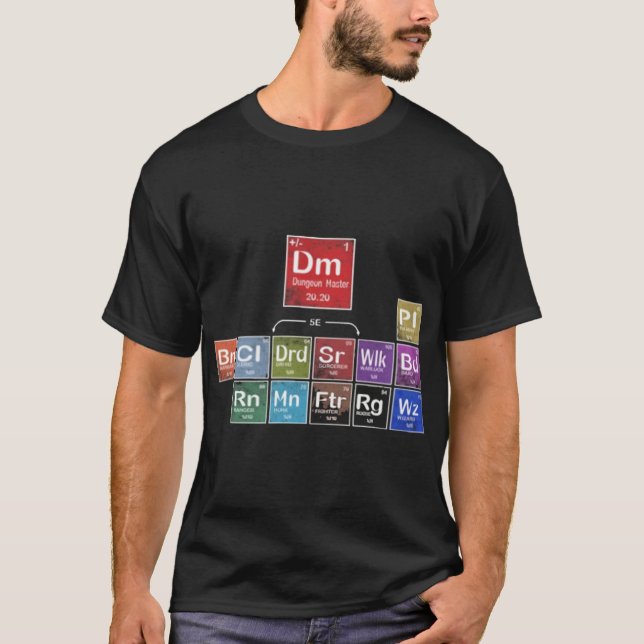Camiseta Tabla periódica de DnD (Anverso)