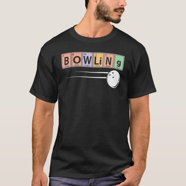 Camiseta Tabla Periódica De Elementos Bowling Player Sport  (Anverso)