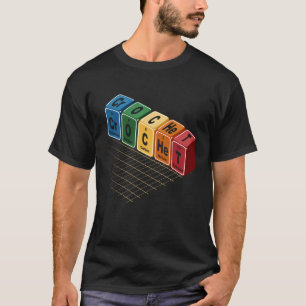 Camiseta Tabla Periódica de Elementos de Ganchillo Colorida