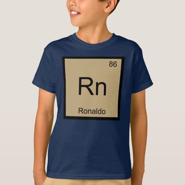 Camiseta Tabla periódica de elementos de química de nombre  (Anverso)