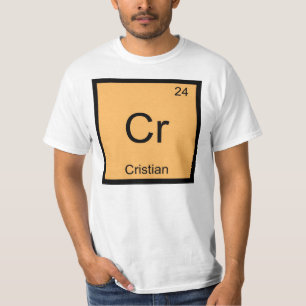 Camiseta Tabla periódica de elementos de química de nombre