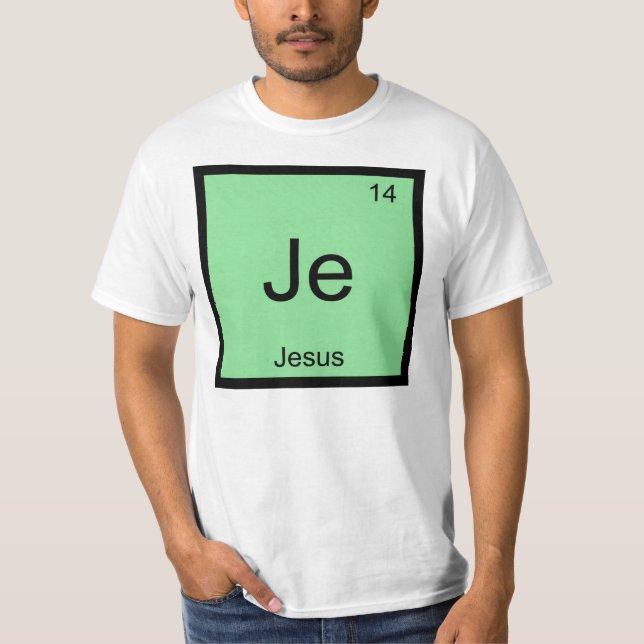 Camiseta Tabla periódica de elementos de química de nombre  (Anverso)