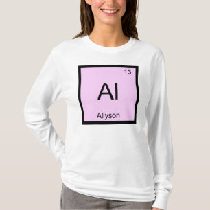 Camiseta Tabla periódica de elementos de química de nombre