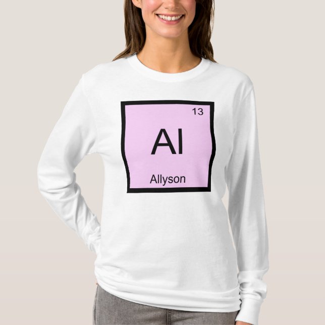 Camiseta Tabla periódica de elementos de química de nombre  (Anverso)