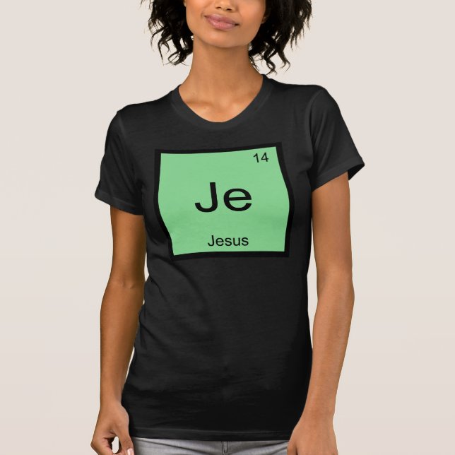 Camiseta Tabla periódica de elementos de química de nombre  (Anverso)
