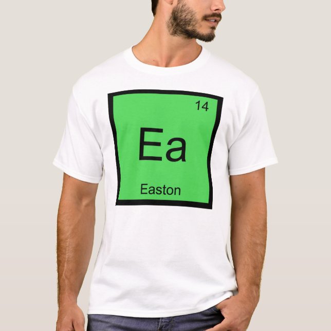 Camiseta Tabla periódica de elementos de química de nombre  (Anverso)
