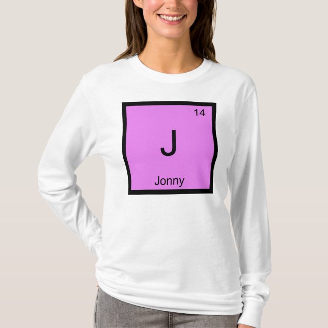 Camiseta Tabla periódica de elementos de química de nombre  (Anverso)