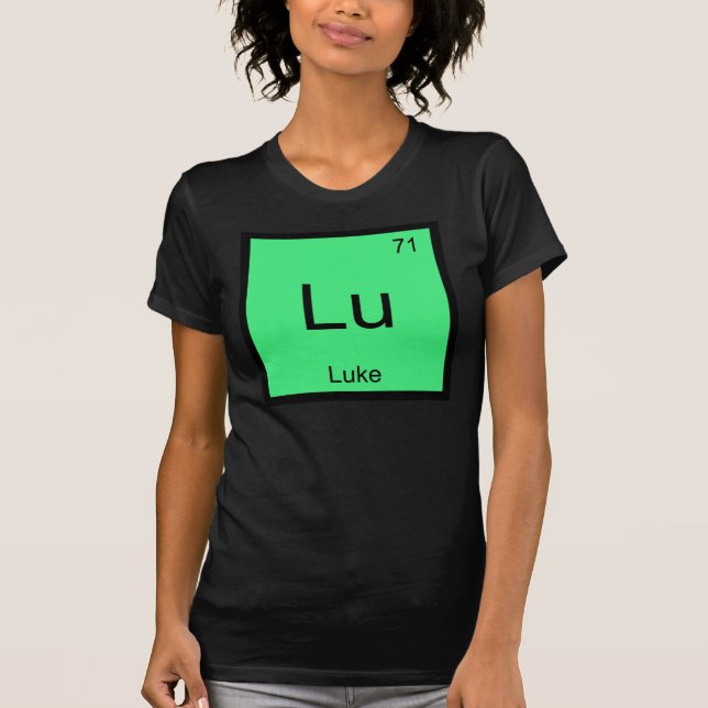 Camiseta Tabla periódica de elementos de química de nombre  (Anverso)