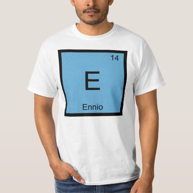 Camiseta Tabla periódica de elementos de química de nombre  (Anverso)