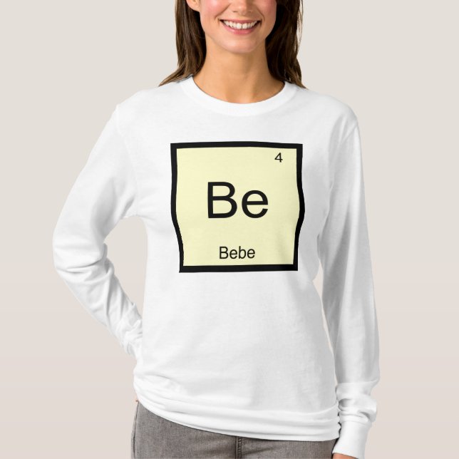 Camiseta Tabla periódica de elementos de química de nombre  (Anverso)