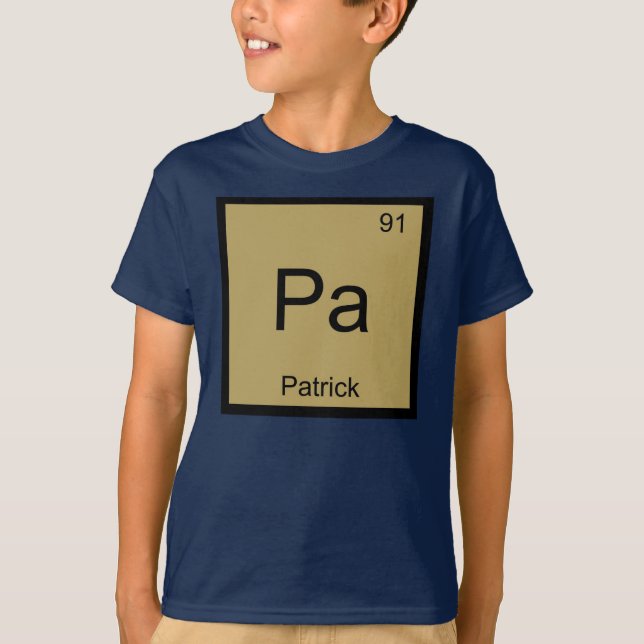 Camiseta Tabla periódica de elementos de química de nombre  (Anverso)