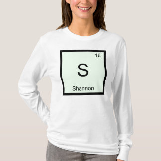 Camiseta Tabla periódica de elementos de química de nombre