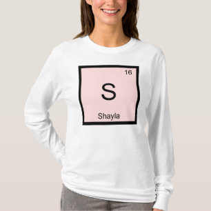 Camiseta Tabla periódica de elementos de química de nombre