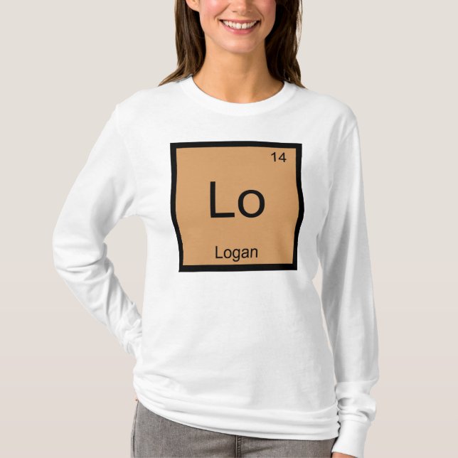 Camiseta Tabla periódica de elementos de química de nombre  (Anverso)