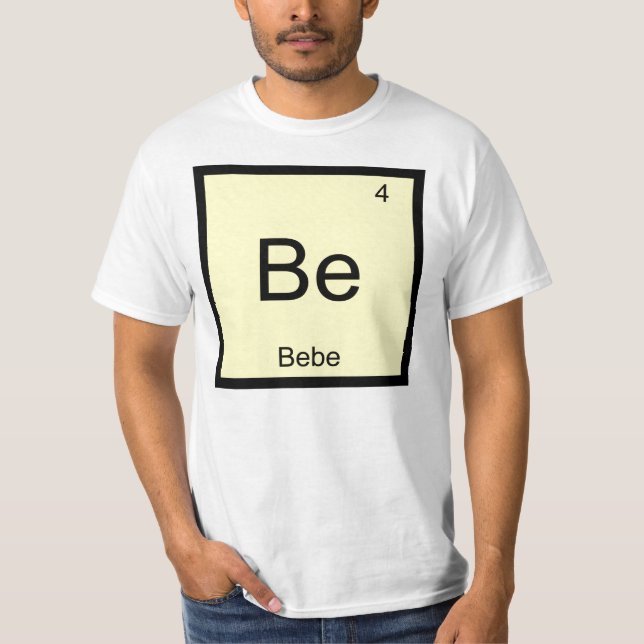 Camiseta Tabla periódica de elementos de química de nombre  (Anverso)