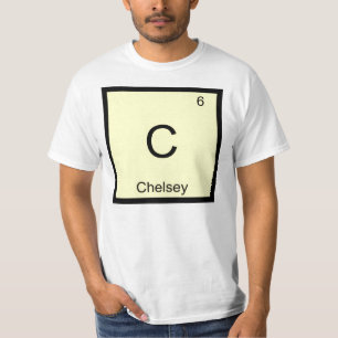 Camiseta Tabla periódica de elementos de química del nombre