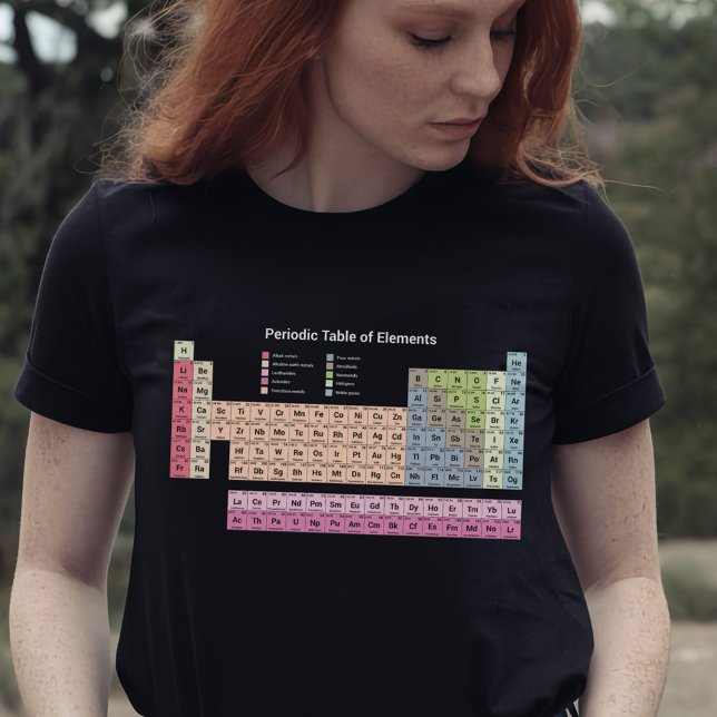 Camiseta Tabla periódica de elementos Mujeres (camiseta osc (Periodic Table of Elements Women Black T-Shirt)