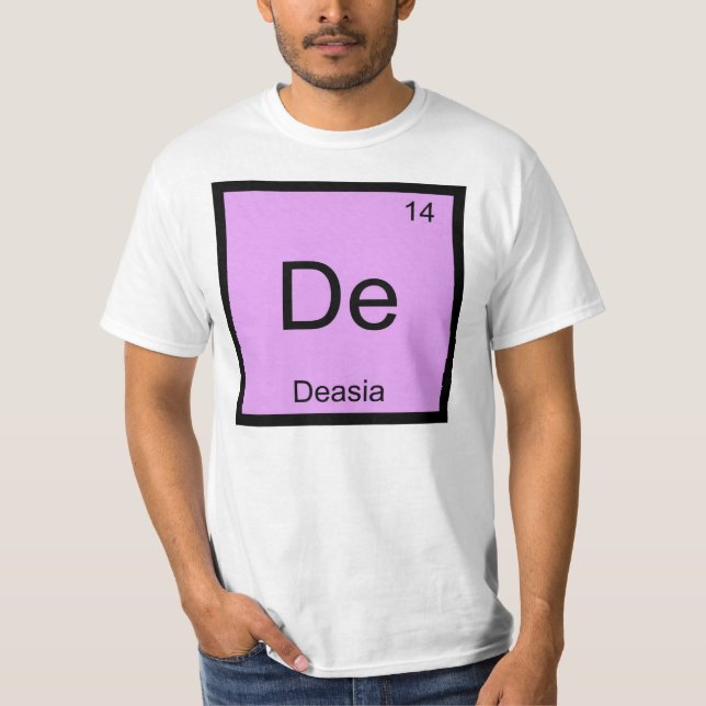 Camiseta Tabla periódica de elementos químicos de Deasia (Anverso)