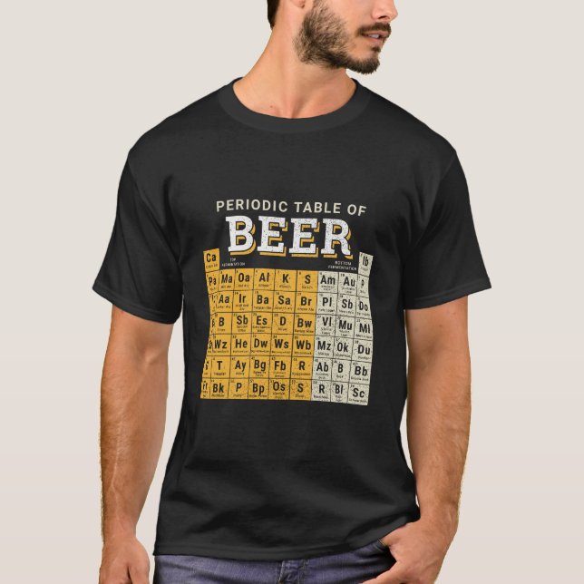 Camiseta Tabla Periódica De Esbozo De Cervezas (Anverso)