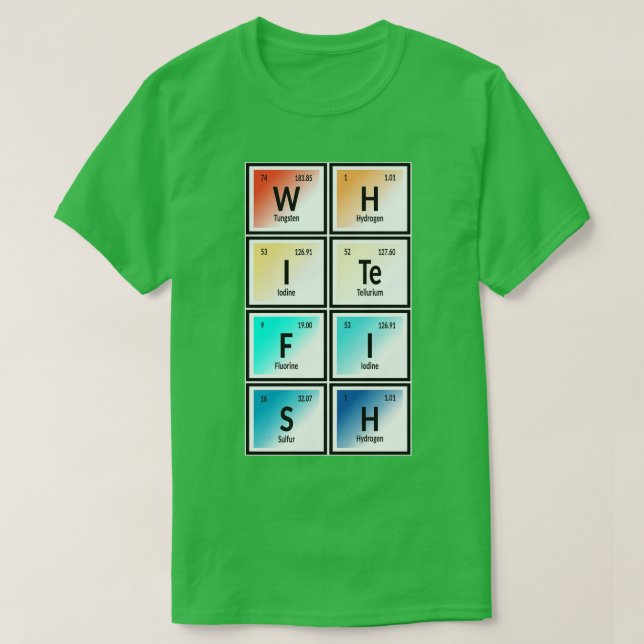 Camiseta Tabla periódica de la ciudad de Whitefish (Diseño del anverso)