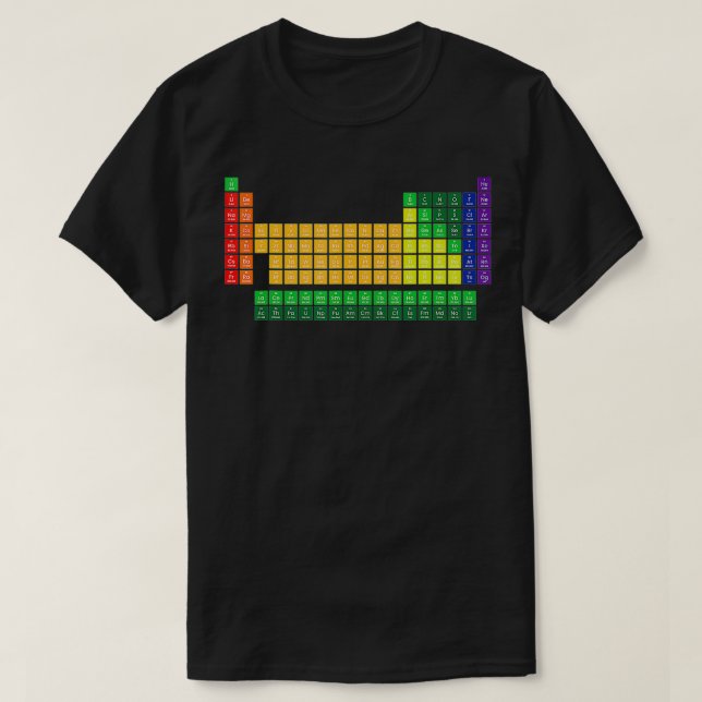Camiseta Tabla periódica de los elementos (Diseño del anverso)