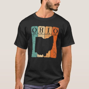Camiseta Tabla Periódica De Ohio Elementos Estado Del Mapa 