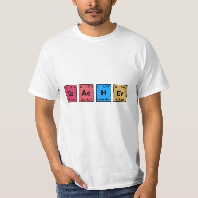 Camiseta Tabla Periódica de Profesores (Anverso)