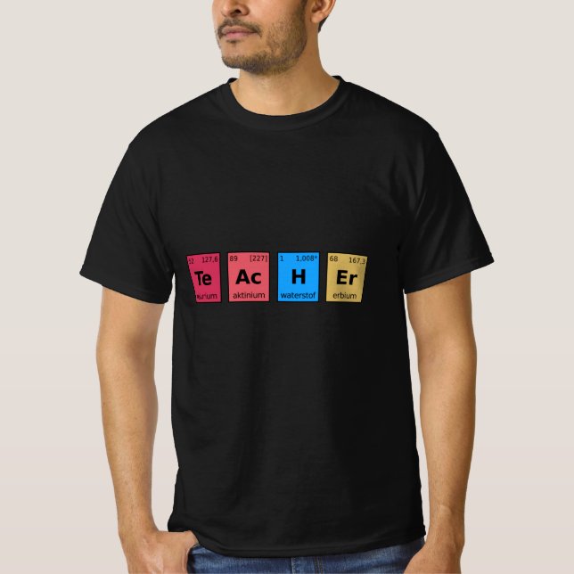 Camiseta Tabla Periódica de Profesores (Anverso)