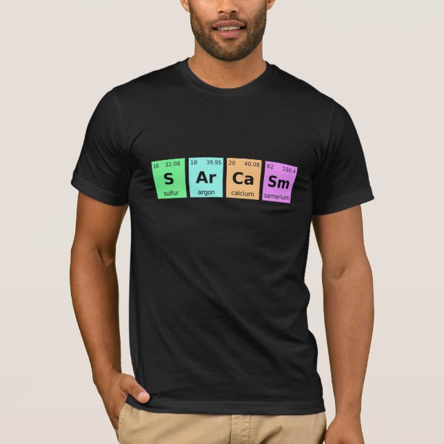 Camiseta Tabla Periódica De Sarcasmo S Ar Ca Sm (Anverso)