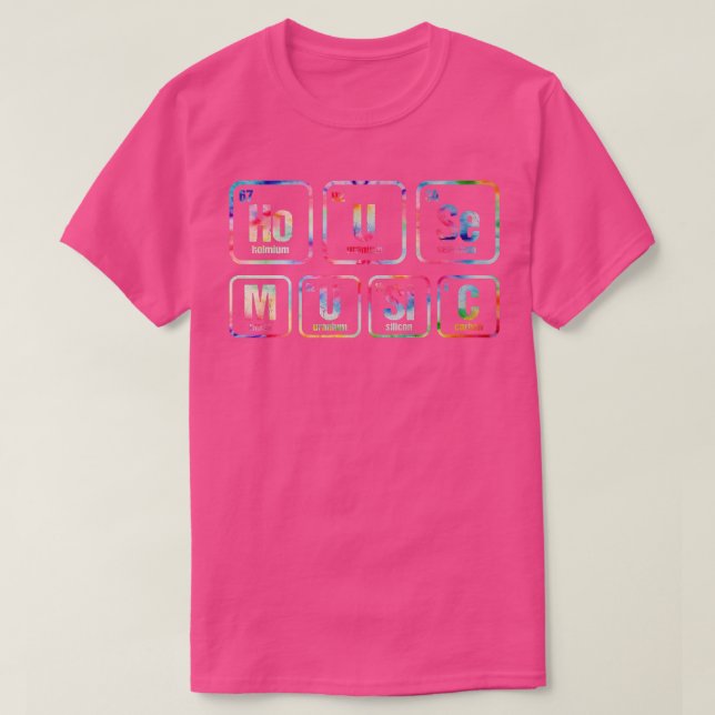 Camiseta Tabla periódica de tinte Elementos químicos Casa M (Diseño del anverso)