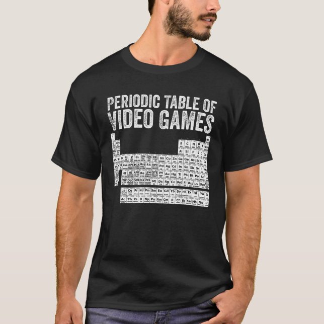 Camiseta Tabla Periódica De Videojuegos Guay Gamer Elements (Anverso)