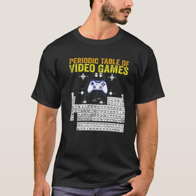Camiseta Tabla Periódica De Videojuegos Guay Gamers Element (Anverso)