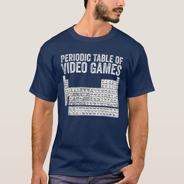 Camiseta Tabla Periódica De Videojuegos Guay Gamers Element (Anverso)