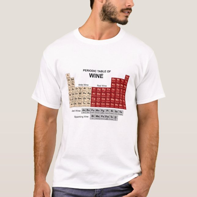 Camiseta Tabla periódica de vino (Anverso)